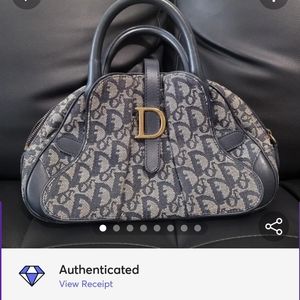 Christian Dior Oblique Mini Double Saddle Bowler Bag